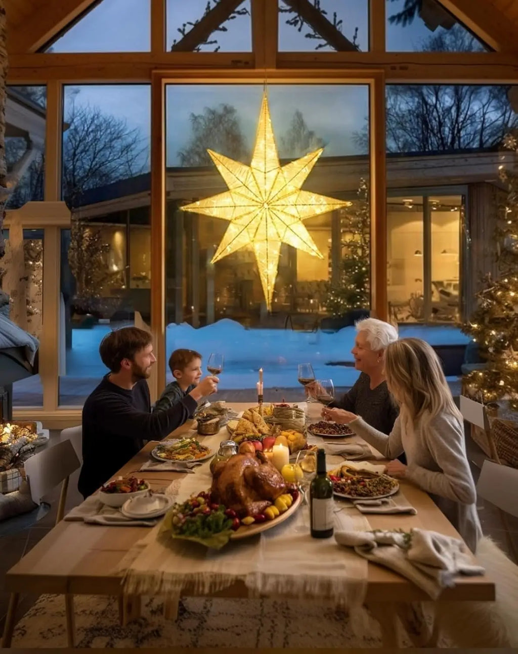 Christmas Bethlehem Star Led Sign for Outdoor Decor Gold Metal Frame